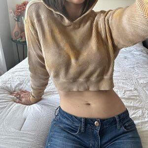 Wild fable, yellow cropped hoodie